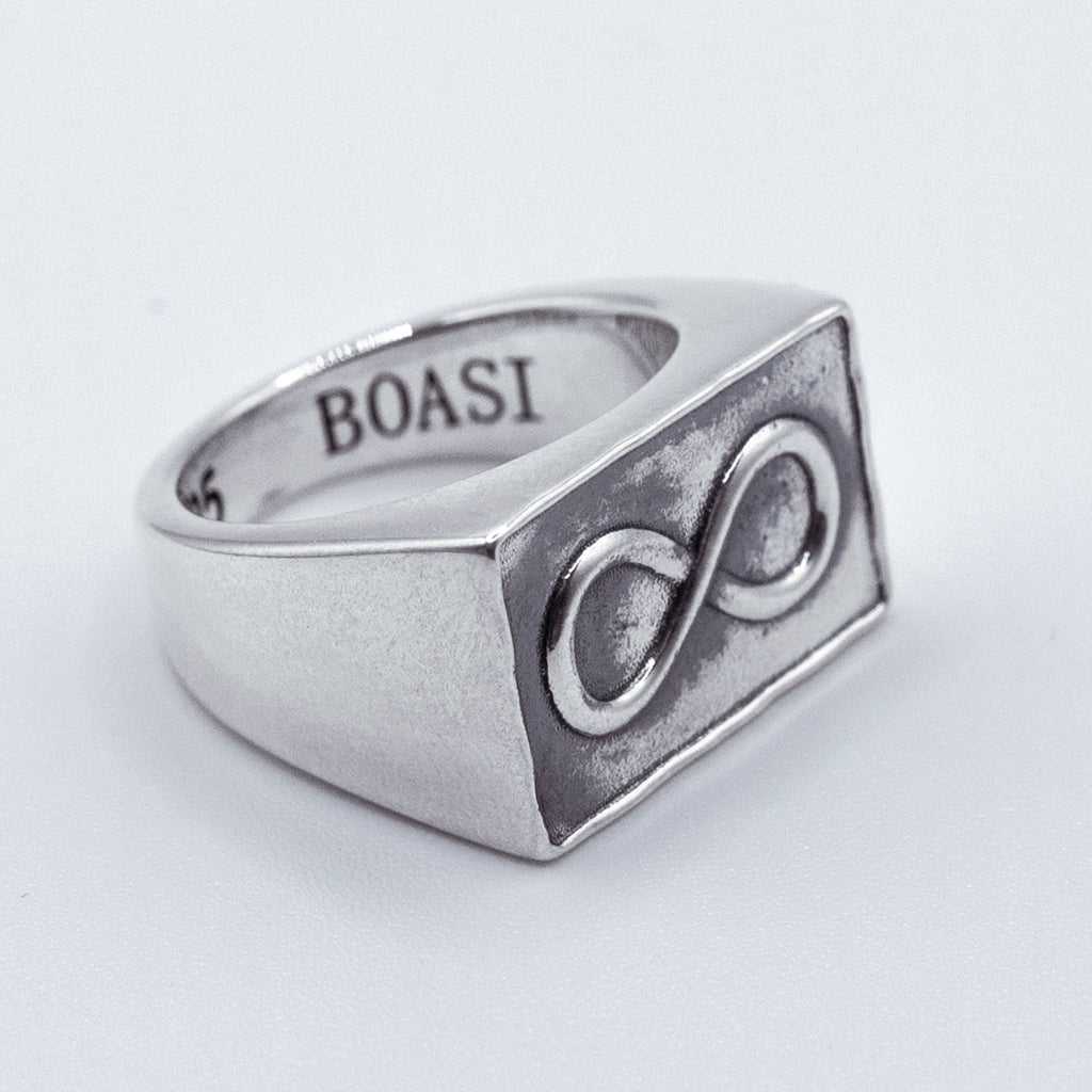Anillo de plata 925 para hombre y mujer Infinito, sello BOASI