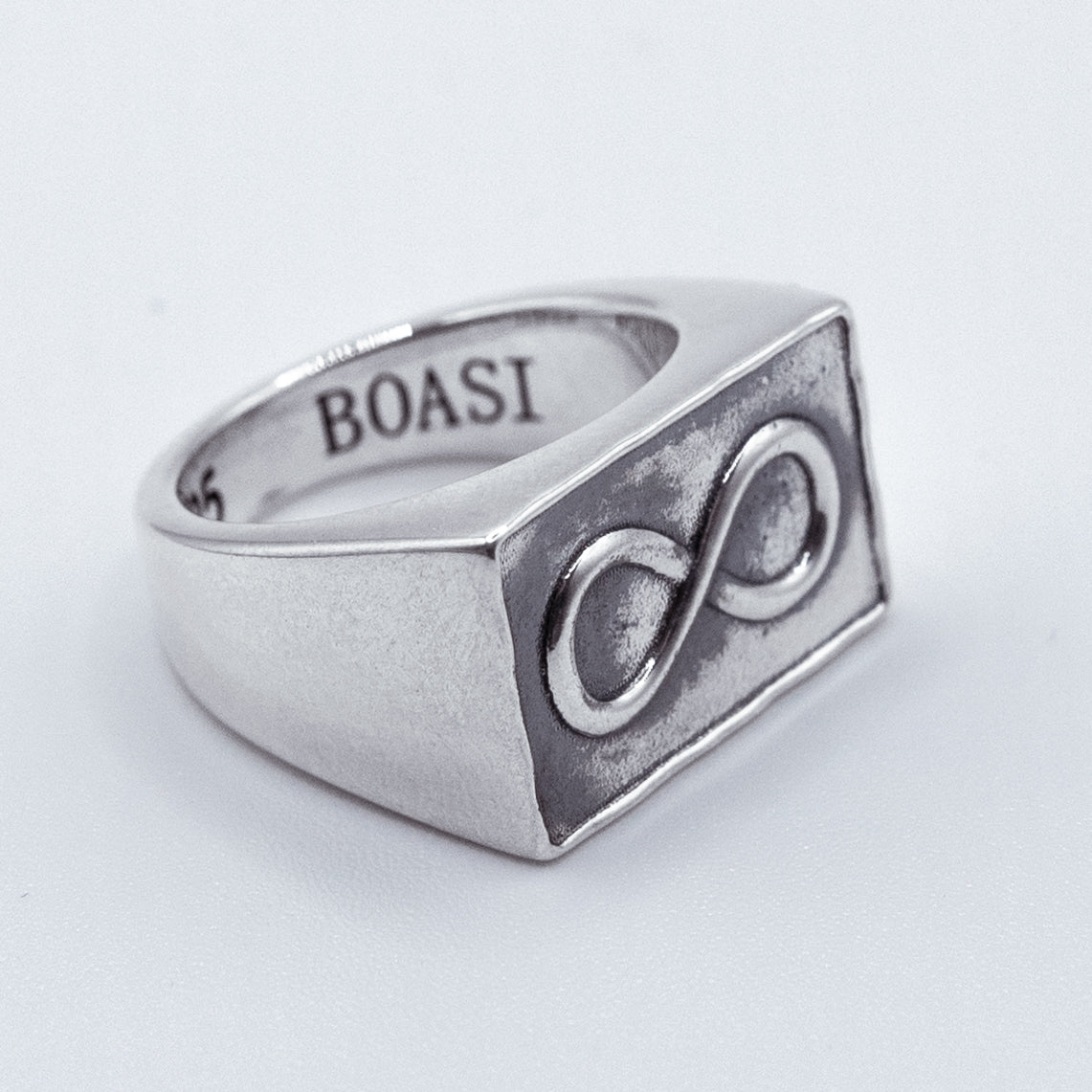 Anillo de plata 925 para hombre y mujer Infinito, sello BOASI