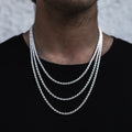 Cadena de plata para hombre Rope 3,6 mm, plata italiana 925 BOASI