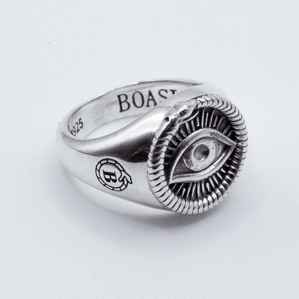 Anillo de plata 925 para hombre y mujer Snake con ouroboros, BOASI