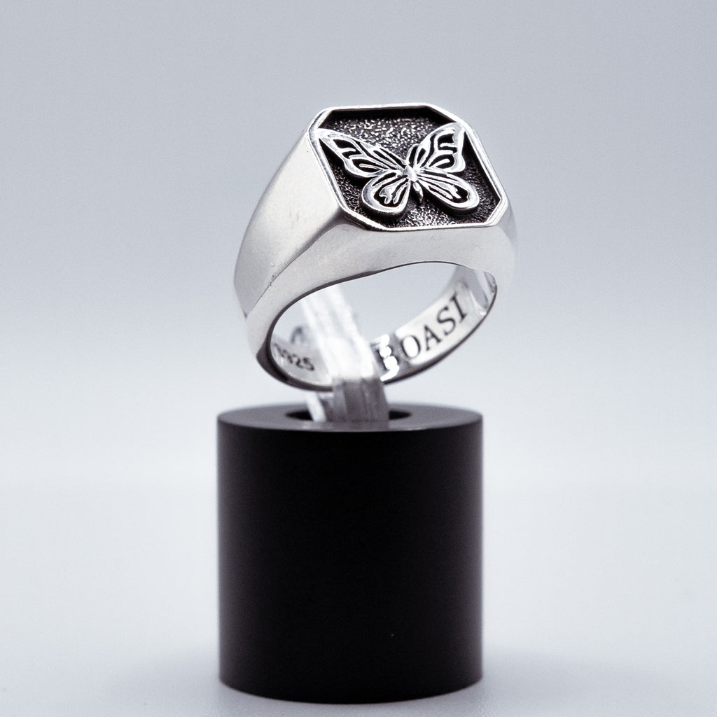 Anillo Butterfly de plata 925 BOASI, detalle de la mariposa