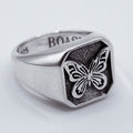 Anillo de plata 925 para hombre y mujer Butterfly con mariposa, BOASI